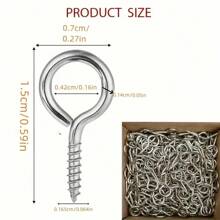 60pcs Stainless Steel Screw Eye Hooks, Fashionable Wall Hanging Bolt, Suitable For DIY Jewelry, Photos, Clay And Resin Pendants, Easy To Install, Polished Surface, Heavy Duty, Applicable For Christmas Tree And Home Decor