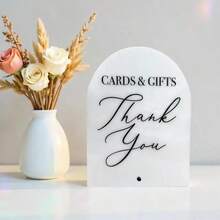 Acrylic Arch Sign – Display "CARDS & GIFTS" & "Thank You" Elegantly! Perfect For Weddings, Parties, Events Or Home Decor – Stylish Acrylic Decorative Sign For Greeting Card Areas, Gift Tables & Event Styling