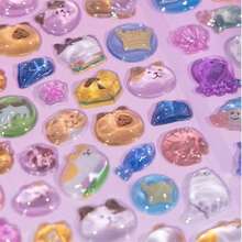 1pc 3D Fluffy Sticker - Cartoon, Reusable For Camera, Scrapbook, Planner, Journal, Laptop And Phone Case (Random)