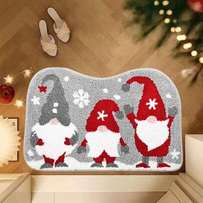 圣诞节浴室地垫、厨房地垫、门垫、圣诞节室内家居装饰、圣诞礼物、防滑地毯、浴室地毯、厨房地毯