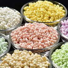 100 piezas de cuentas de vidrio en forma de cacahuete de 3x6mm, cuentas de vidrio jade de colores surtidos, cuentas sueltas lindas, cuentas espaciadoras a granel para hacer joyas, pulseras, aretes, collares DIY