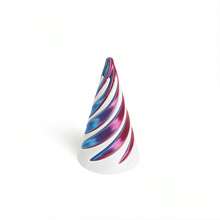 3Pcs Multi-Size Reversible Spiral Cone 3D Printed Anxiety Relief Fidget Toy,Decompression 3D Printed Double-Sided Spiral Cone - Colorful Gradient Structure, 1/2/5/10/20Pcs,Suitable As Halloween And Christmas Gifts, Metal Fiber Structure,Fidget Toys,Fidget,Sensory Toys