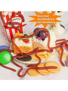 20 paquets - Vers de terre en caoutchouc réalistes, jouets de farce, vers de terre en caoutchouc souples et flexibles, peuvent être utilisés comme accessoires de farce pour fête d'Halloween, décorations d'Halloween pour adolescents et adultes, cadeaux d'Halloween, cadeaux de fête, cadeaux parfaits, cadeaux raffinés (trois couleurs disponibles) Décoration d'automne