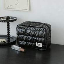 1 pieza Bolsa de cosméticos grande y portátil de patrón de nube suave, bolsa de aseo de alta calidad para llevar en la mano, con estilo bohemio, para vacaciones en la playa, baño, colección de dormitorio, gran capacidad