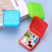 1PCS Four-Grid Sub-Packing Mini Sub-Medicine Box, Travel Portable For A Week, Cute Small Jewelry Pills, Storage Box