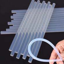 100 piezas Silicon en Barras Delgado para aplicar con pistola de silicón Mayoreo 7x245mm y 1*250mm Hot Melt Sticks - Blanco - Ver 1