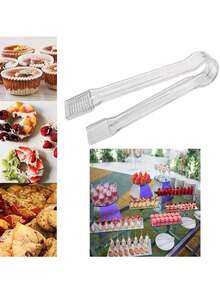 5 Stücke/6 Stücke Kunststoff-Eiszangen, 16 cm Mini Selbstbedienungszangen, Gebäckzangen, Bar-Eiszangen, Dessert-Salat-Sandwich-Zangen