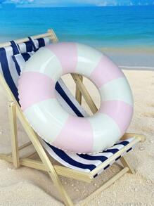 1 件装充气条纹蓝粉色男女通用游泳圈，加厚 PVC 泳池浮圈，小孩和成人腋下浮圈，夏季乐趣 - 彩色 - 查看 20