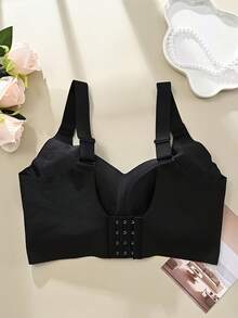 Sujetador ajustable para mujeres, sujetador con aros de talla grande que levanta y da soporte, previene el descolgamiento - Negro - Ver 5