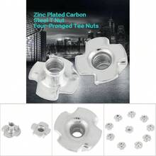 100 piezas de tuercas en T de cuatro puntas, 100 piezas de tuercas en T de acero al carbono zincado Tuercas en T de cuatro puntas para muebles de carpintería, madera, presas de escalada, ebanistería (M4) - otro - Ver 9