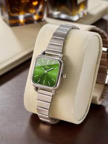 1 件女士手表组合时尚经典五圈手链手表方形女士时尚手表，适合日常佩戴和送礼， - 銀色 - 查看 5