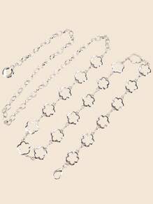 1 pièce Chaîne de taille à motif floral ajouré pour femmes, élégante et polyvalente pour un port quotidien casual, été, automne, Halloween