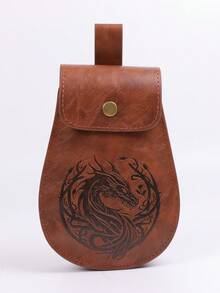 1pc Medieval Viking Waist Bag, Renaissance Period Accessory, Halloween LARP Costume Accessory - A - View 2