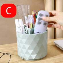 1个旋转式化妆品收纳盒，口红架，化妆品收纳盒，化妆刷架，适合存放眉笔、口红、笔筒和其他化妆品，适用于办公桌、宿舍和家庭使用。 - 彩色 - 查看 9