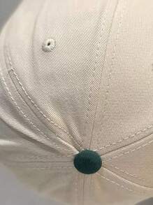 时尚绿色复古简约字母贴布棒球帽，户外防晒情侣棒球帽 - 綠色 - 查看 5