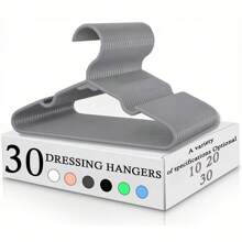 10/20/30pcs Sturdy Plastic Hangers - Non-Slip, (White, Black, Blue, Pink, Green, Gray) With Grooved Shoulders For Firm Grip - Ideal For Home Closet, Dorm And Wardrobe Organization