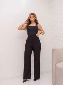 YING ZI Marrant Tailored Dress Pants - Black - View 1