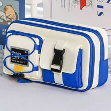 1个可爱卡通大容量铅笔盒，日韩学生铅笔盒，男女通用铅笔盒，多功能铅笔盒，简约铅笔盒，化妆包，洗漱包，文具包 - 彩色 - 查看 8