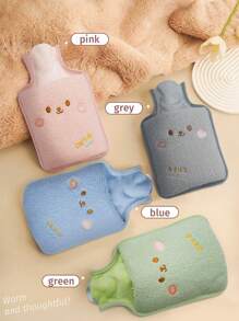 1pc 1000ml/33.8oz Water Injection Type Hot Water Bag, PVC Material, Explosion-Proof, Anti-Scalding Hand Warmer, Plush Cute Hot Water Bag, Can Unpick And Wash ﻿