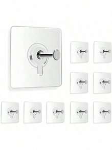 2/4/5/10/20/30pcs Self-Adhesive Wall Hooks, No Nail Wall Hanger, Thumb Nail Hooks, No Nail Picture Hangers, For Home Use, Indoor Decor