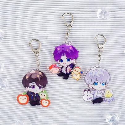 5/3/2pcs Love And Deepspace Cartoon Character Acrylic Keychains, Qin Che, Li Shen, Shen Xingui, Qi Yu Cute Accessories, Anime Inspired Backpack Decor, Suitable For Backpack Decoration, Daily Outfit, Friendship Gift
