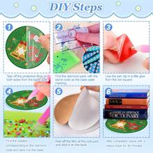 12pcs Christmas Santa Claus & Tree DIY Diamond Painting Coaster Kit, 5D Diamond Art Coasters For Home Decor, Craft Gift, Suitable For Beginners, Indoor Decoration, Develop Hands-On Ability, Acrylic Diamond Coaster With Cork Mat, Adult DIY Diamond Painting Craft, Ideal For Diamond Painting Enthusiasts, Holiday Gift, Includes Tools, With Iron Stand Coaster