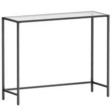 VASAGLE Console Table, Entrance Table, Sofa End, Tempered Glass Table Top, Easy Assembly, Adjustable Legs, For Living Room, Entryway, Corridor, Ink Black, Transparent - Black - View 8