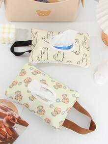 1 Stück praktische Taschentuchbox mit niedlichem Tiermuster, Schreibtischdekoration, Feuchttücher Aufbewahrungstasche, tragbare Taschentuchbox, auch zum Aufhängen, tragbare Taschentuch-Aufbewahrungstasche für Kinderwagen, Valentinstag Geschenke, Badezimmer Aufbewahrung, Büro Taschentuchaufbewahrung, Schlafzimmer Taschentuchaufbewahrung