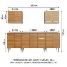 Cocina Integral Completa Modular Madesa 233cm Emilly King 01 Marron - Marrón - Ver 3