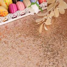 2pcs 50-Inch Round Tablecloth, Rose Gold Sequin Tablecloth, Glitter Tablecloth For Wedding, Holiday, Party, Restaurant, Engagement, Home, Outdoor, Dessert Table, Ceremony Decor - Multicolor - View 7