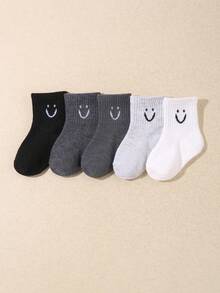 10 Pairs/Set Baby Boys' Random Candy Color Casual Elastic Mid-Calf Socks, Everyday Wear All Season - Multicolor - View 4
