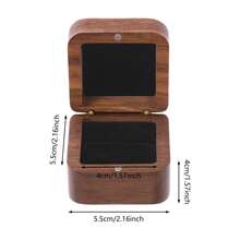kangten 5 PCS Ring Boxes, Wooden Ring Box, Vintage Style Ring Box - Black - View 3