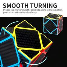 1 Piece Speed Magic Cube With Carbon Fiber Stickers 2x2, 3x3, Pyramid, Special-Shaped Magic Cube, Smooth Rotation, Matte Texture, Children's Brain Teaser Cube Toy, Suitable For Competitions, Children's Gifts - Multicolor - View 6
