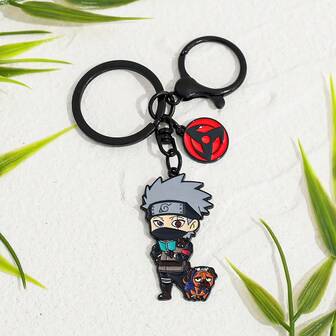 1pc Fashionable Personalized Hot-Blooded Cartoon Anime Naruto Hatake Kakashi Keychain Bag Decoration Pendant, Car Keychain Party Decoration