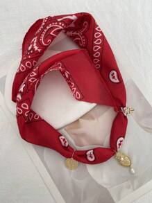 1pc Bohemian Style Fashionable Luxury Elegant Precise Ox Heart Sun Boot Print Fabric Necklace, Women's Sisters & Couples Jewelry Gift, Suitable For Valentine's Day, Casual Dates, Parties, Holidays, Christmas, And Other Occasions, Red Jewelry - necklace - View 10