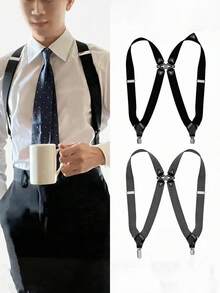 1Pc Elastic Shoulder Strap Clip, Side Clip Design, Crossover Adult Men's And Women's Suspender Strap Autumn-Winter Accessories Halloween Costume,Suitable For Teens, Youth,Men,Casual, Outdoor, Athletic, Vacation, Graduation Gifts, Birthday, Daily Wear - Multicolor - View 1