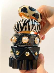 1 Vòng tay phối màu đa năng dành cho nữ, thiết kế nhiều chi tiết, thích hợp cho lễ hội, tiệc tùng, kỳ nghỉ và đeo hàng ngày, món quà tuyệt vời - Nhiều màu B - Xem 7