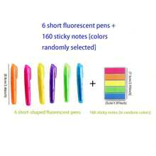 6pcs/Set Fluorescent Highlighter Pens, 6 Vibrant Colors, Colorful Marker Pens, Large Capacity, For Emphasis Marking