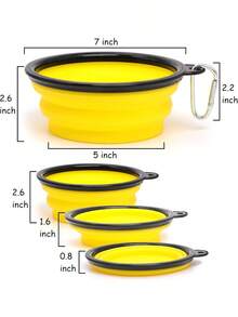 Portable Pet Travel Bowl - Collapsible Dog & Cat Food/Water Dish With Carabiner (1-Piece) - 隨機顏色 - 查看 8