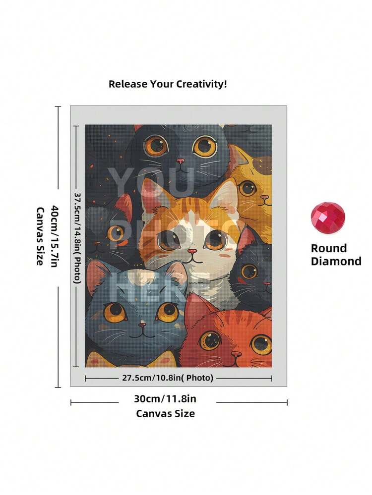 Custom 15.7x15.7in Personalized 5D DIY Diamond Painting Kit - Turn Your Photos Into Sparkling Art, Round Acrylic Diamonds, Unique Gift For Home Decor Diamond Painting Art Kits For Adults Accessories - Multicolor - View 39