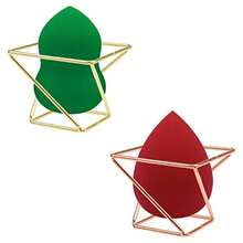 QY 4 Pcs Makeup Sponge Holder Beauty Sponge Holder Blender Drying Rack Makeup Blender Travel Case Egg Powder Puff Display Stand For Dresser And Vanity Gold And Rose Gold  8502 - 金色紅色綠色 - 查看 5