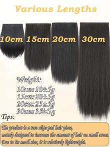 Synthetic Fiber Clip-In Hair Extensions, Invisible Root Hair Topper, Straight Clip-In Wig, Top Hair Volumizing Pad, Hair Density Increase, Unisex, Easy To Use - Multicolor - View 5