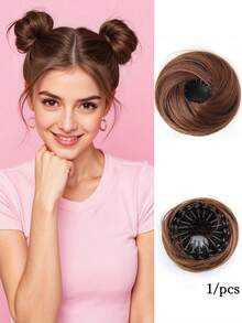 Brownish Black Fake Hair Buns Extensions Bird Nest Hair Clips Hair Accessories Ballet Bun Synthetic Donut Chignon Updo Hairpieces Expandable Bun Fixed Hair Claw Vintage Retractable Ponytail Holder Hairpin Buckles For Women Girls(3Inch)