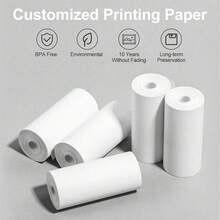 10 Rolls Premium White Non-Sticky Printer Paper For Mini Printers – Anti-Jam, High-Resolution Inkjet Compatibility Portable Printer Mini Printer Instant Camera Bulk Pack For Home/Office/Travel Use - White - View 3