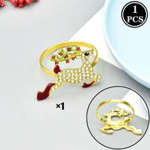 1 قطعة/6 قطع/12 قطعة من حلقات المناديل ذات العناصر الكريسماسية، حلقات معدنية ذهبية دائرية، حاملات مناديل بلون واحد صلب، حلقات معدنية مصقولة من السبائك، بتصميم منقوش مجوف، ديكور عيد الميلاد، ديكور طاولة الطعام، حفلات الزفاف والأعياد والولائم - متعدد الألوان 1 - مشاهدة 28