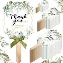 圣诞节50支装婚礼扇，可作为宾客礼物、新娘回礼、结婚纪念日派对装饰、生日派对用品、生日礼物、毕业礼物、家居装饰礼物或新年礼物 - 綠色 - 查看 6