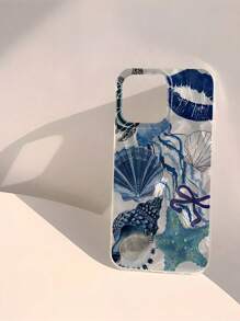 Sea Element Blue Lip Print, Suitable For IPhone 16, 15, 14, 13, 12PRO MAX, 11, PRO MAX,As Well As,PLUS