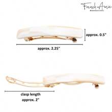LZFrench Amie Small 2 1 4 Inch Celluloid Handmade Hair Barrette Slip Grip Durable Styling Women Hair Accessories Hair Clip For Girls Made In France Ivory 7402