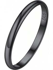 2/3/5mm 925 Sterling Silver Ring Customizable Plain Dome High Polished Wedding Band Comfort Fit Size 4-12 (With Gift Box) - Bạc 3mm - Xem 8