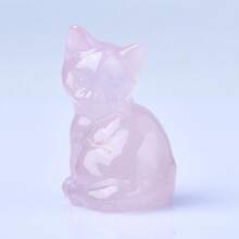 Exquisita talla de gato de cristal natural, diseño único, cristal curativo, piedras que contienen energía, piedra de meditación de curación de energía, perfecta para la decoración del hogar y como regalo, para decoración de bolsillo, para regalo de vacaciones, de la marca CUPIDCRYSTAL - Gato mirando hacia atrás - Ver 20